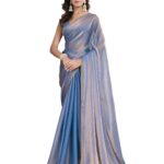 Sidhidata Women's Soft Fandy Silk Saree With Hand Work Lace Boarder & Comes With Unstitched Blouse Piece (Chhaava Morpich_Morpich_Free Size)